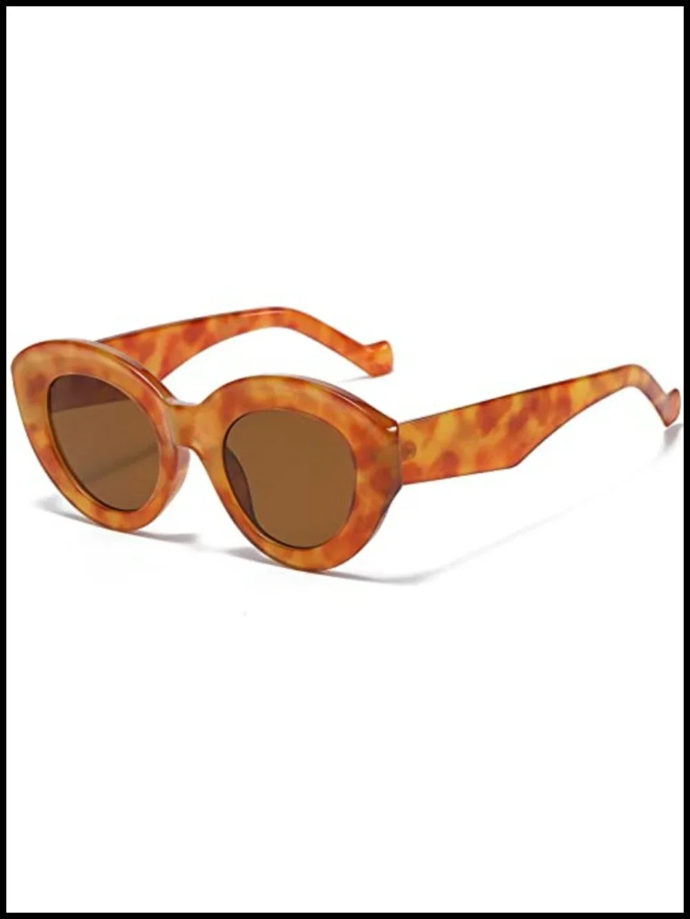 Oversized Cat Eye Sunglasses with Thick Frame Retro Style Shades